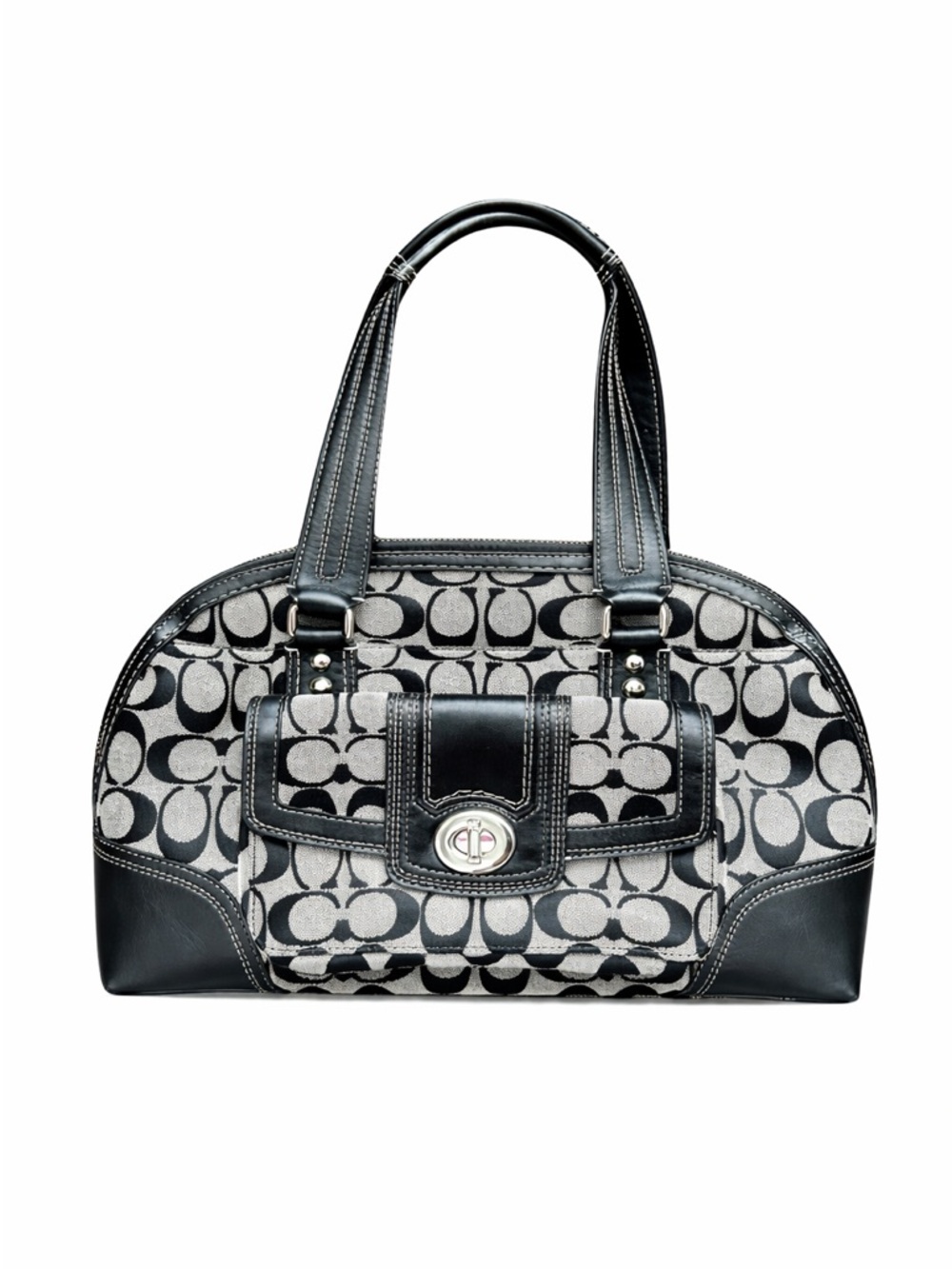 F13977 Coach Signature Demi Dome Turn-lock Satchel